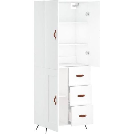 Buffet Haut de Rangement 69,5 x 34 x 180 cm en Bois d'Ingénierie, Meuble Élégant pour Salon et Entrée (1/5)