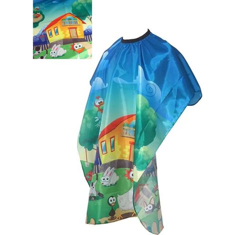 Kids Hairdressing Apron Cartoon Print Waterproof Haircut Cape for Children (1/5)