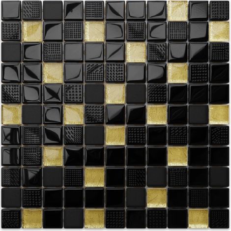 Mosaico in vetro su rete  per bagno e cucina 30cm x 30cm - Crushed Cleopatra (1/3)