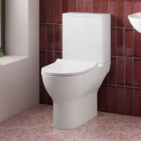 Compact Rimless Close Coupled Pan, Cistern & Soft Close Seat - TOILETSET5 (1/3)