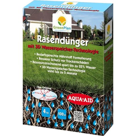 Engrais pour gazon GreenPlan + réservoir d'eau 3D 4 kg