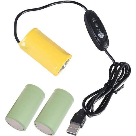 Câble adaptateur secteur USB factice pour piles, remplace 1 à 3 piles LR20 D de 1,5 V