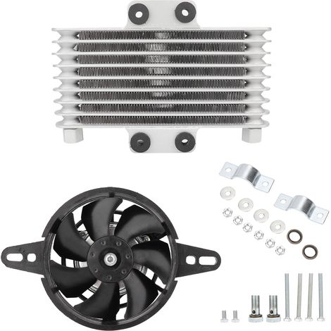 GARRYFIZH Kit de refroidisseur d'huile moteur, ventilateur de refroidissement de fabrication professionnelle, universel, en alliage d'aluminium, compatible avec la plupart des motos