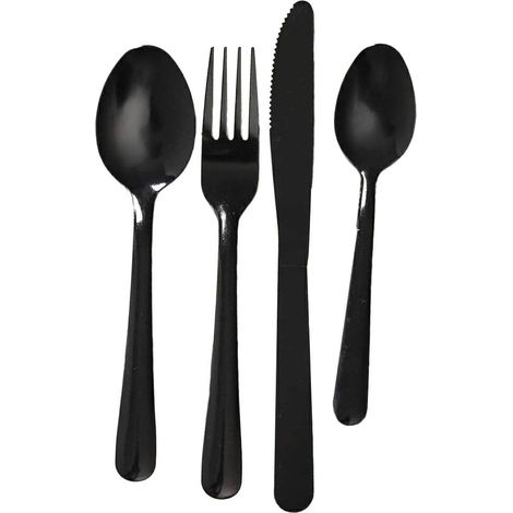 Set di posate MONO da 16 pezzi, nero (1/2)