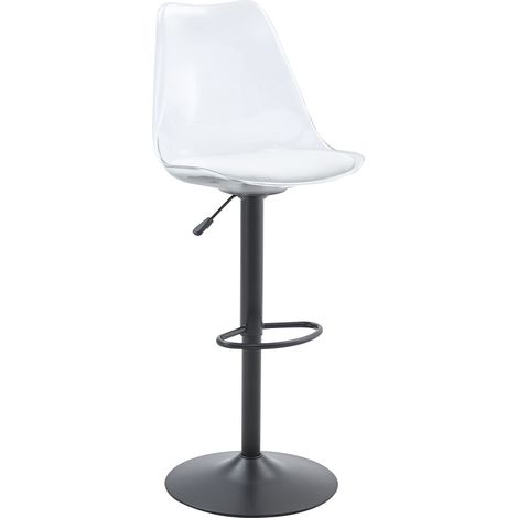 Set di 2 sgabelli da bar 45.7x53.3x99-120 cm, sedie da bar, regolabili in altezza e girevoli, imbottita in pelle PU, gambe, nero