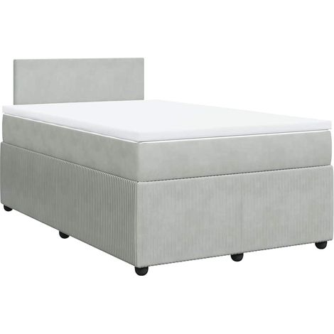 Boxspringbett mit Matratze Hellgrau 120x200 cm Samt vidaXL