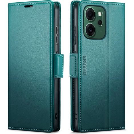 Funda para Oppo Reno 14 F / 14 FS, color lichi brillante, tipo cartera, color verde. (1/5)