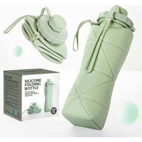 Gobelet pliable en silicone — Gourde — Gourde portable grande capacité — Indispensable pour les activités de plein air, les voyages et le sport — Gobelet pliable original — légumes (1/4)