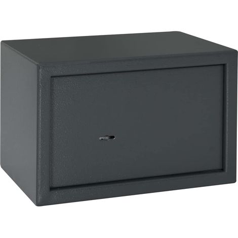 Safe Box mit Schloss Dunkelgrau 31 x 20 x 20 cm Stahl