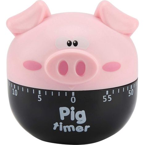 Minuterie-Mignon Compteurs Cartoon Pig minuteries mécaniques for l'outil de synchronisation de Cuisson (Couleur : Rose)