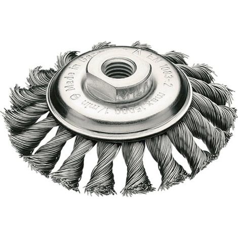 LESSMANN Kegelbürste Stahldraht 100x12mm gezopft 0,5mm (1/9)