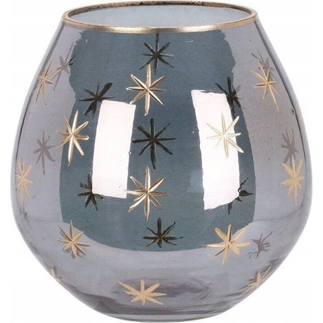 Portavelas Home Styling Collection gris 10 cm vidrio