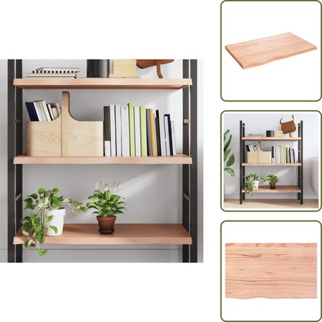 The Living Store Ripiano Muro Marrone 80x50x(2-4) cm Massello Rovere Trattato - Ripiano in rovere