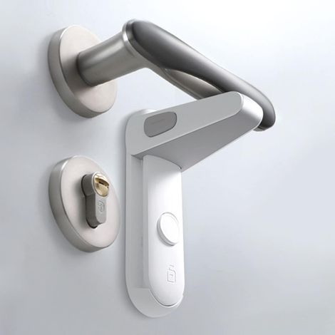 Child safety door locks (white, 2-pack) - adhesive installation, no tools or drilling required.
