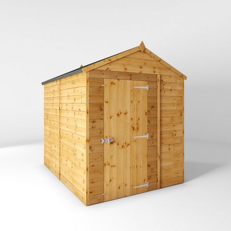 8 x 6 Feet Shiplap Apex Windowless Shed - Timber - L240.8 x W190.5 x H222.2 cm - Brown