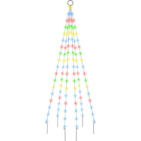Albero di Natale Pennone Colorato 108 LED 180 cm vidaXL (1/5)