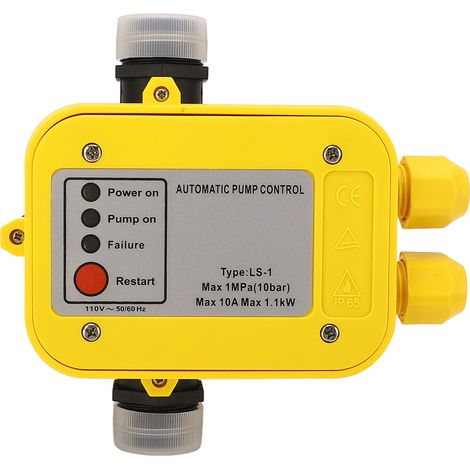 Pompe à eau interrupteur de pression automatique 1.1KW 10Bar IP65 étanche contrôleur 110V (1/5)
