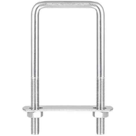 QORVA-Pack de 2 supports d'arrimage boulons en U M12 en Acier inoxydable - 60x150mm - avec contre-plaque et écrous M12 - supports d'arrimage pour remorques, camions, fourgonnettes, barres de toit