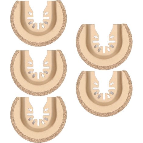 5 Pièces Lame de Scie Oscillante Semi-circulaire, Outil Oscillant D'électrophorèse de Surface Incisive Résistante à L'usure pour le Polissage du Béton de Carreaux (1/5)