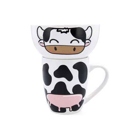 Juego de Tazas Quid Zoo Multicolor Cerámica Vaca