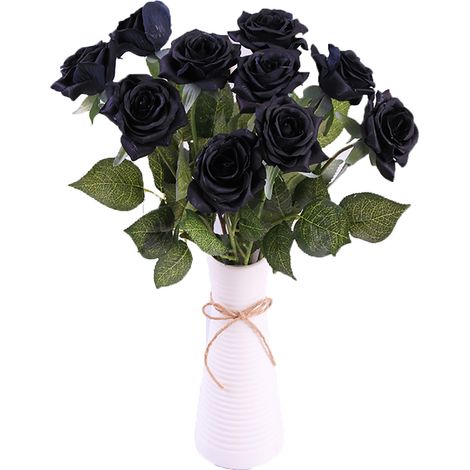 Bouquet De Fleurs Artificielles - Matériau En Tissu Noir - Décoration Intérieure Et Événements - 1 Pièce (1/2)