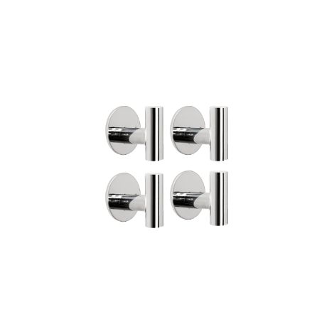 TAISHENGDA Lot de 4 Crochets Muraux Porte-Manteaux en Acier Inoxydable – Base Ronde Effet Miroir, Sans Perçage (1/5)