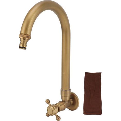Robinet de jardin extérieur Antique dans le mur, prévention des fissures du gel, Rotation à 360 degrés, robinet d'eau froide unique, bouche fine (1/5)