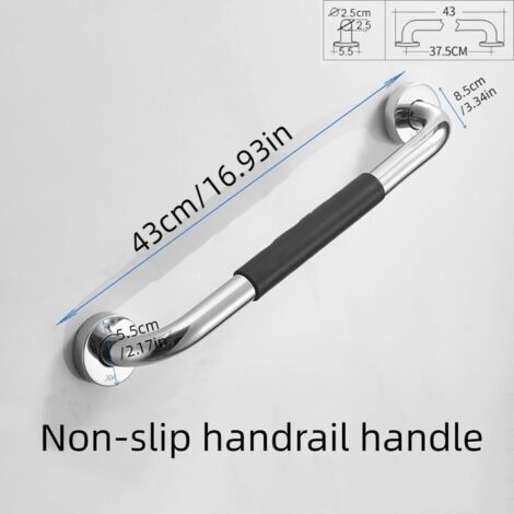 (Wandmontage) Set mit 2 Haltegriffen für Dusche, Badewanne, WC und Dusche (40,6 cm) – rutschfest, geeignet für Senioren und Schwangere (1/4)
