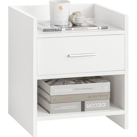 Mesita de Noche para teléfono o lampara,Mesa Auxiliar con 1 cajón,38 x 35 x 45cm FBT66-W SoBuy ES (1/5)