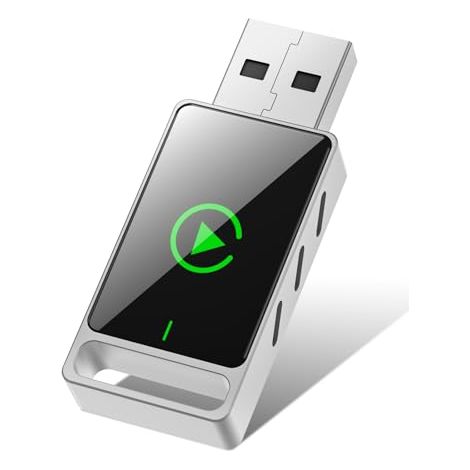 Kabelloser CarPlay-Adapter, 2-in-1-Adapter für Android Auto und CarPlay, Upgrade von kabelgebundenem auf kabelloses CarPlay, Plug & Play, kompatibel mit iPhone iOS 10+ und Android 11+ sowie Fahrzeugen
