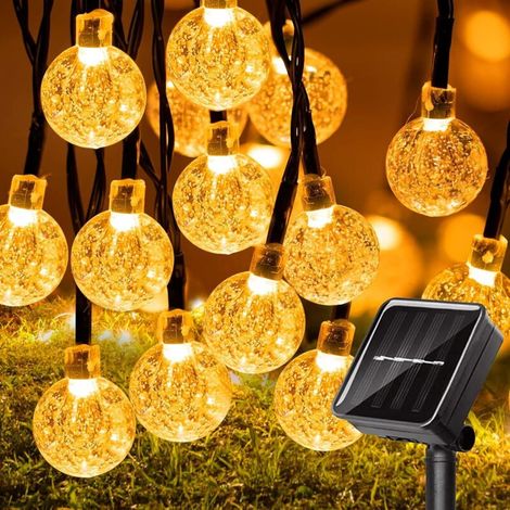 Poerpig 12M 100 LED Solar-Lichterkette für den Außenbereich, wasserdichte Solar-Lichterkette, 8 Beleuchtungsmodi, Solar-Lichterkette für den Außenbereich für Haus, Garten, Party, Terrassendekoration ( (1/5)