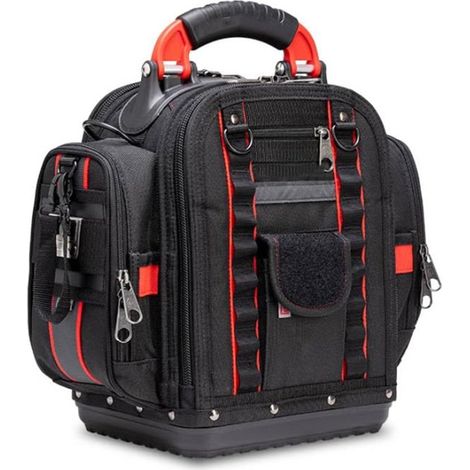 Sac à Outils 16 Pouces Oxford Grande Capacité - Sacoche Outils Multi Poches Bandoulière Poignée - Mallette Outillage Électricien Plombier Menuisier Artisan Bricolage Base Renforcée Noir 40,6x21,6x35,6 (1/5)