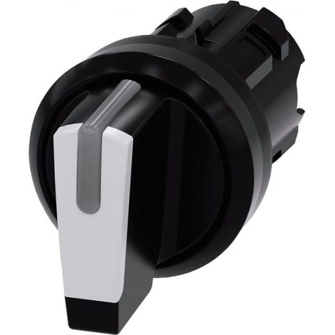 Interruptor de 3 posiciones, 22 mm, blanco/negro, antirretorno, I-O-II, posible retroiluminación, plástico, IP69k, Sirius ACT 3SU1002-2BL60-0AA0