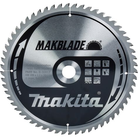 Makita MAKBLADE Kreissägeblatt 305 x 30 x 2,3 mm 60 Zähne ( B-32817 ) für Holz