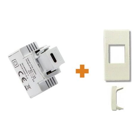 Fanton caricatore 1 USB-C 3A Ricarica rapida 18W da incasso Legrand Cross bianco - 82901