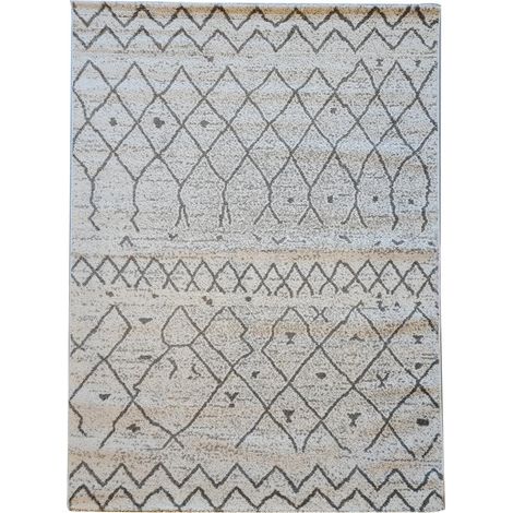Tapis berbère motif ethnic 120x170 gris et noir ESSAOUER (1/5)