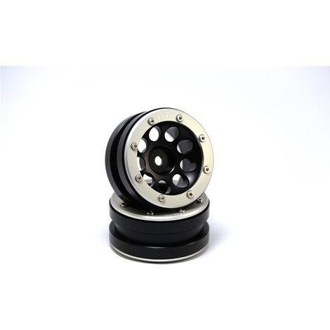 Beadlock Wheels PT- Ecohole Black/Silver 1.9