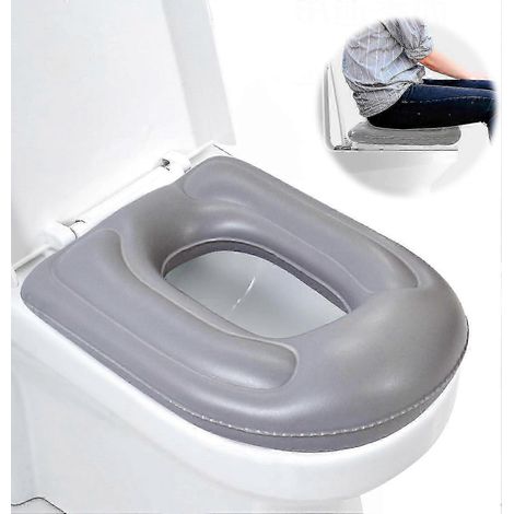 Aufblasbares Toilettensitzkissen mit Saugnäpfen, höhenverstellbar, für Erwachsene, Senioren, ältere Menschen, Menschen mit Behinderungen und zur Linderung von Steißbeinschmerzen.