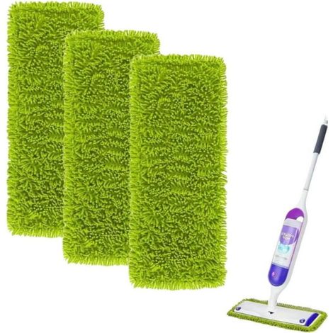 Lingettes pour balai Swiffer Power Mop, lot de 3 recharges réutilisables en microfibre, compatibles avec le balai Swiffer Spray Mop. Lingettes lavables et réutilisables pour le nettoyage des sols, 38,