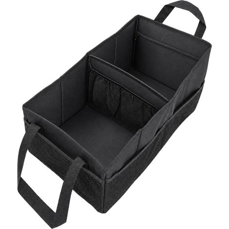 Foldable Car Organizer  Convenient Exterior Wire Pockets, Secure Belt Fastening, Foldable Organizer for Car Trunk (1/5)