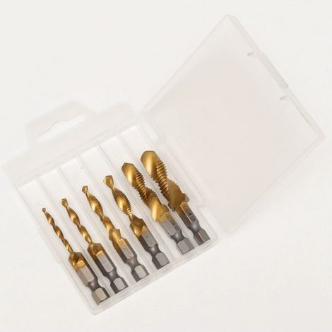 Lot de 2 outils HSS 3‑en‑1 à six pans – Perçage, taraudage et alésage simultanés – Pour usinage rapide de l’aluminium et du laiton (1/5)
