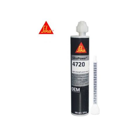 Colle époxy SikaPower-4720 – Adhésif bicomposant noir 195 ml – Haute résistance pour collage structurel – Protection contre la corrosion