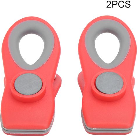 2Pinces Magnétiques Miniatures Portables pour Sceller les Aliments, Sachets de Conservation de Snacks, Accessoires de Cuisine Rouges