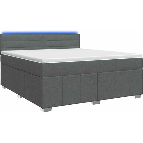 Maison Exclusive - Letto box spring con materasso Grigio Scuro 140 x 200 cm (1/5)