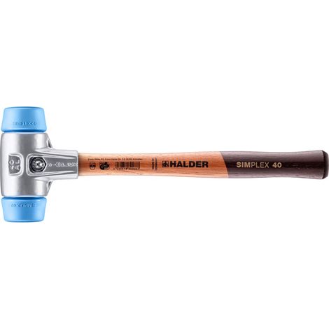 HALDER SIMPLEX Schonhammer Ø 40 mm TPE-soft blau mit Aluminiumgehäuse (1/5)