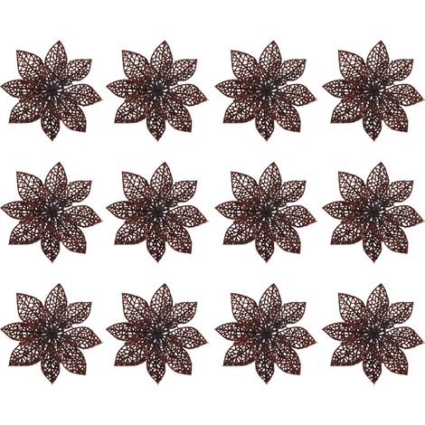 Décoration de sapin de Noël et de Nouvel An pour la maison et l'extérieur, ornements de fleurs artificielles.