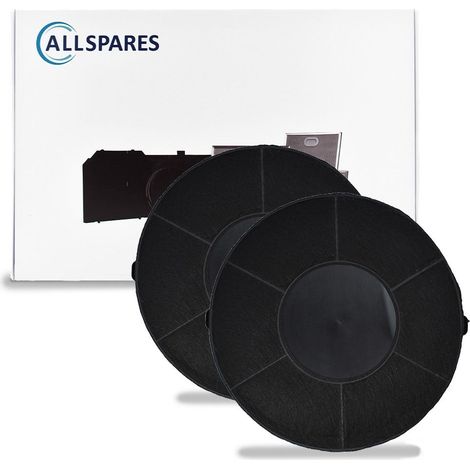 Filtro de carbón AllSpares (2x) para campanas extractoras compatibles con Elica Tipo 48, Tipo 37 / Whirlpool AMC037 / AEG-Electrolux MCFE06/ 9029800506 y Atag ACC926 (Ø218mm) (1/5)
