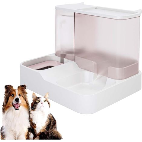 1 Distributeur nourriture, automatique 2 en 1, eau et croquettes, grande capacité, pour chat et chien