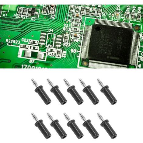 10Pcs Lanternes Fiche banane Laiton ABS Connecteur de haut-parleur soudé pour instruments électroniques 4 mm Noir,DUBUNS (1/5)