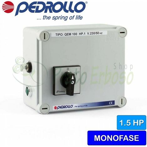QEM 150 - Cuadro eléctrico para electrobomba monofásica de 1,5 HP